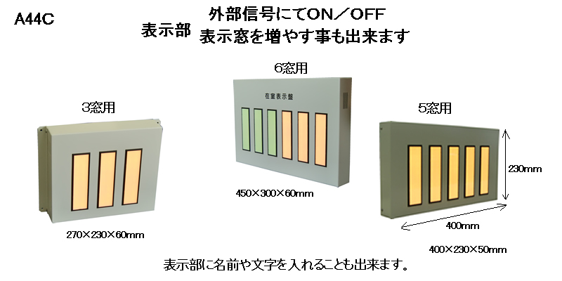 6窓　5窓　3窓　表示システム　外部接点にてON/OFF