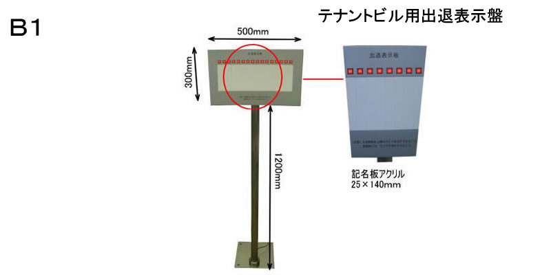 テナントビル用出退表示盤　16社