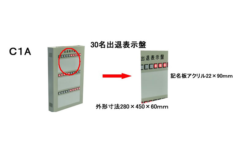 LEDランプスイッチ式在席表示盤　30名用