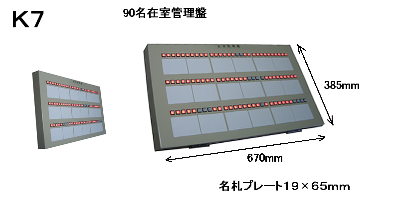 ランプスイッチ式在室管理盤　90名用